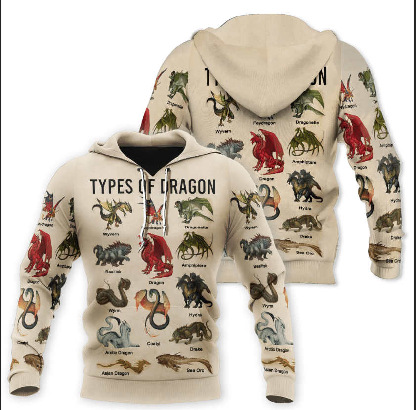 Type Of Dragon Xl 3D Hoodie