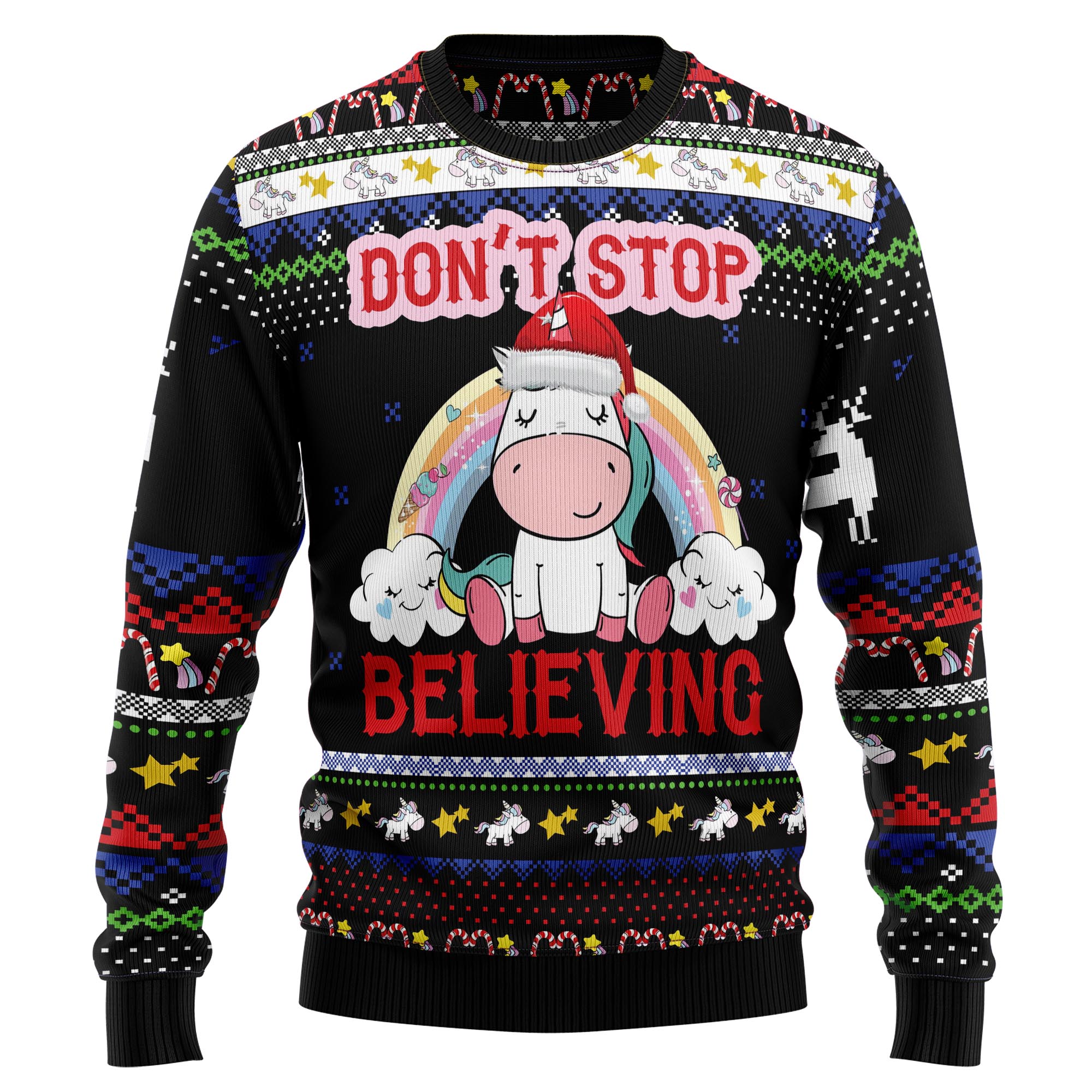 Unicorn Believing Christmas T239 Ugly Christmas Sweater- Best Christmas Gifts 2023