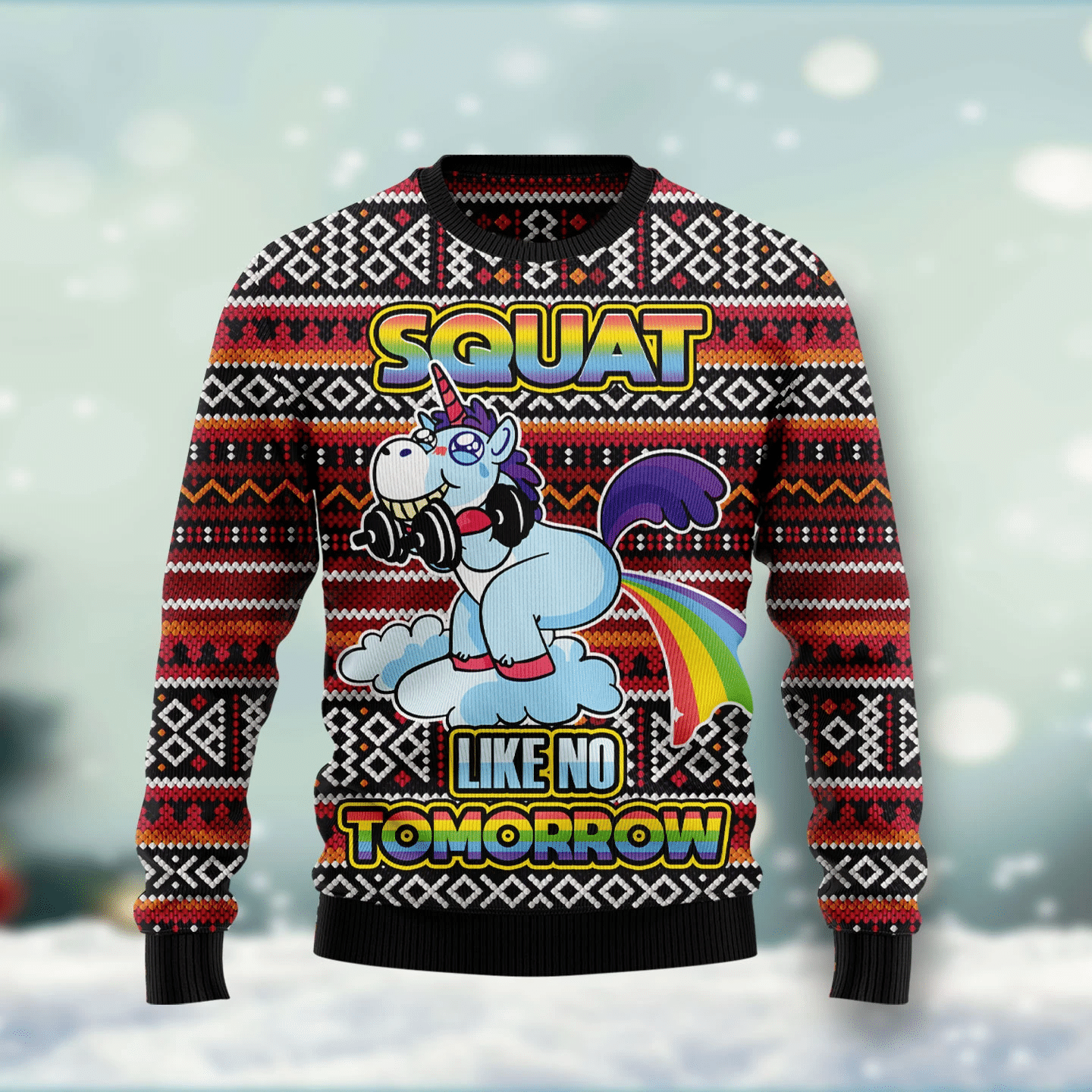 Unicorn Squat Like No Tomorrow Christmas Ugly Christmas Sweater- Best Christmas Gifts 2023