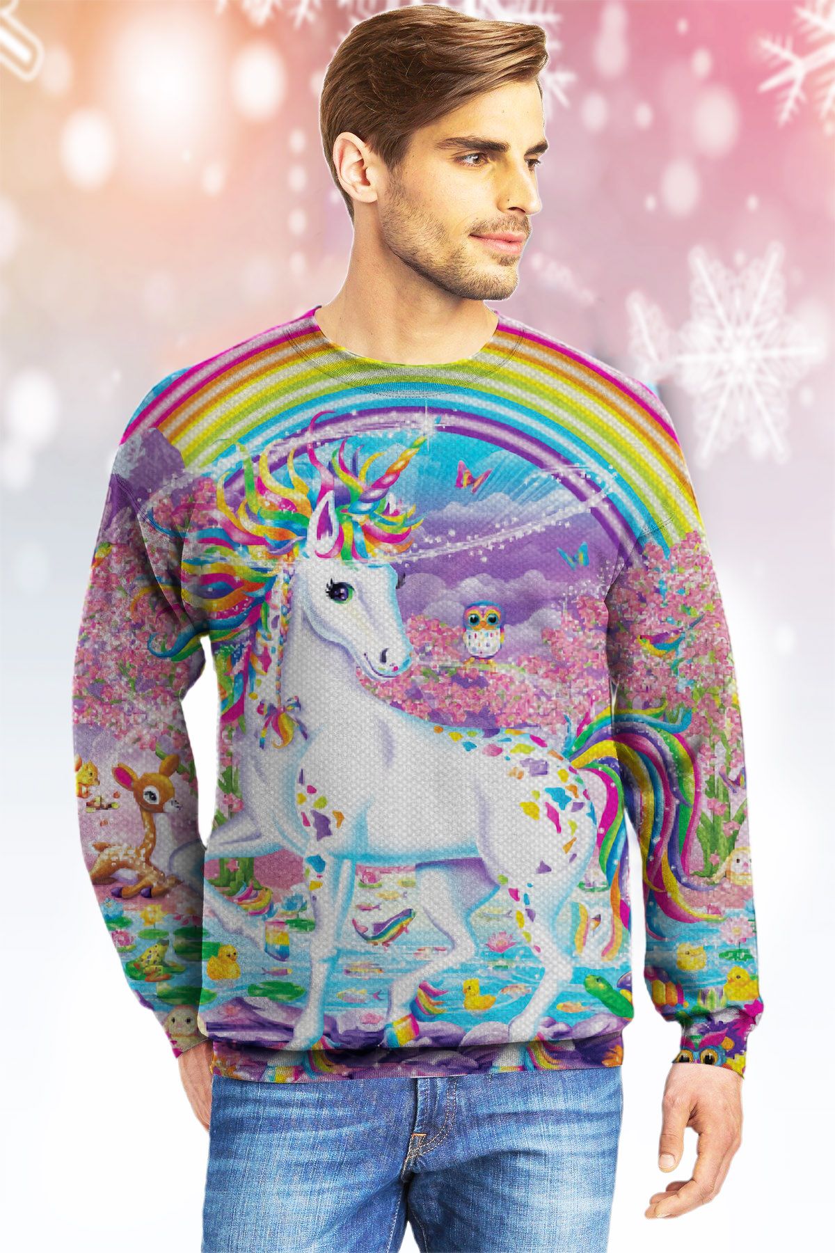 Unicorn With Rainbow KVH Ugly Christmas Sweater- Best Christmas Gifts 2023