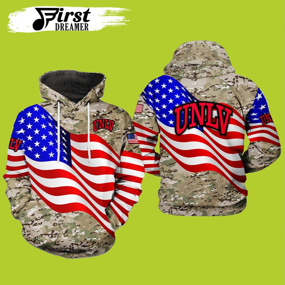 UNLV Rebels NCAA US Flag Camo Veteran