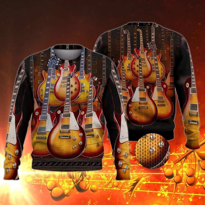 Vintage Guitar Ugly Christmas Sweater- Best Christmas Gifts 2023