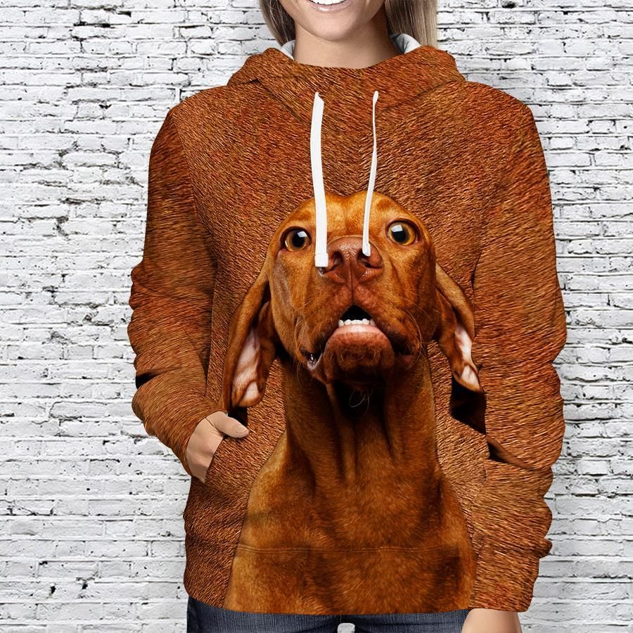 Vizsla Dog Portrait Fur Print 3D Hoodie