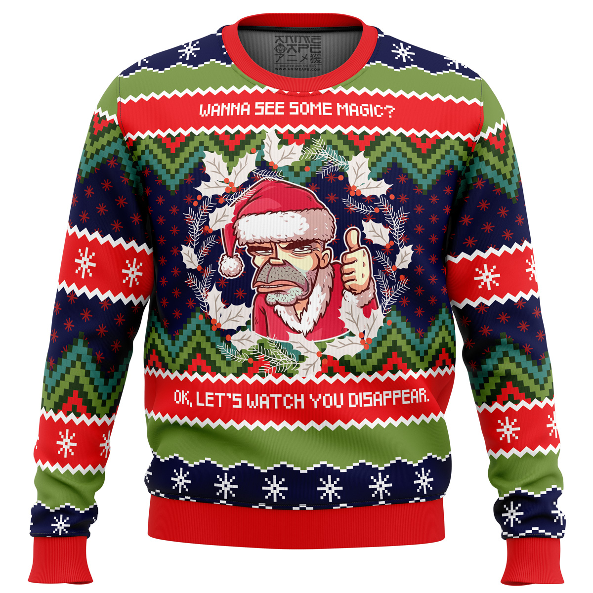 Wanna see some magic? Bad Santa Ugly Christmas Sweater- Best Christmas Gifts 2023