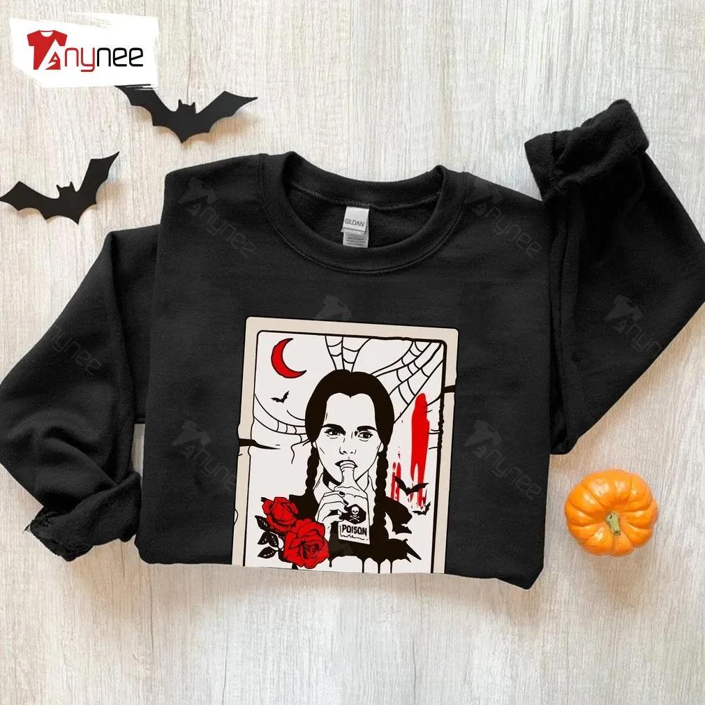 Wednesday Addams Sweatshirt Black Horror Tarot New 2022 TV Series