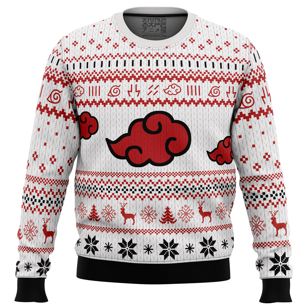 White Christmas Akatsuki Christmas Sweater- Best Christmas Gifts 2023