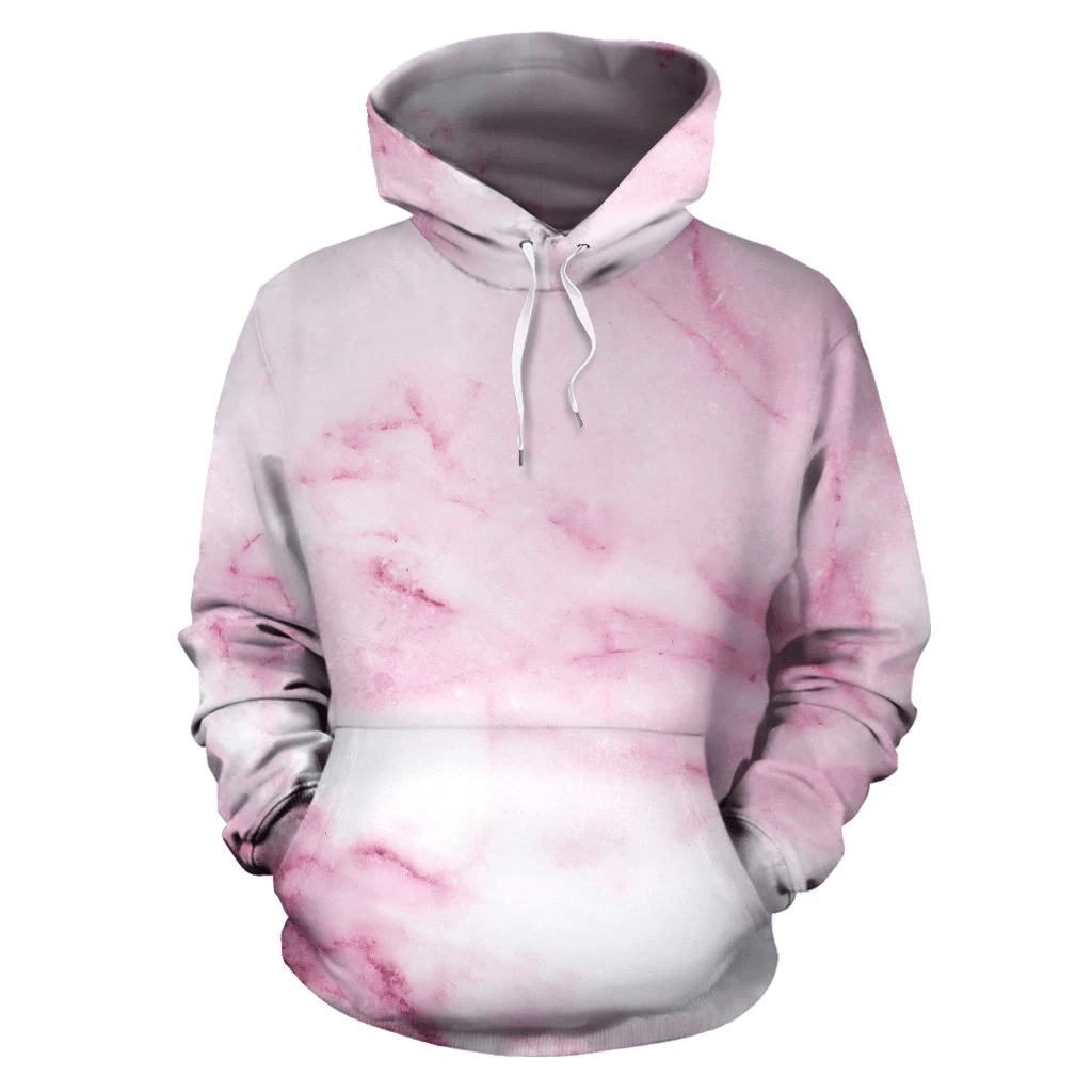 White Pink Marble Pullover