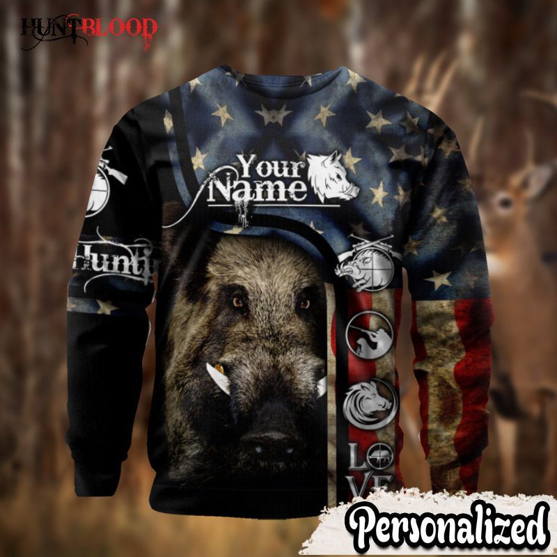 Wild Boar Hunting Ddkl Lcta Personalized Name Sweatshirt – Best Christmas Gifts 2023