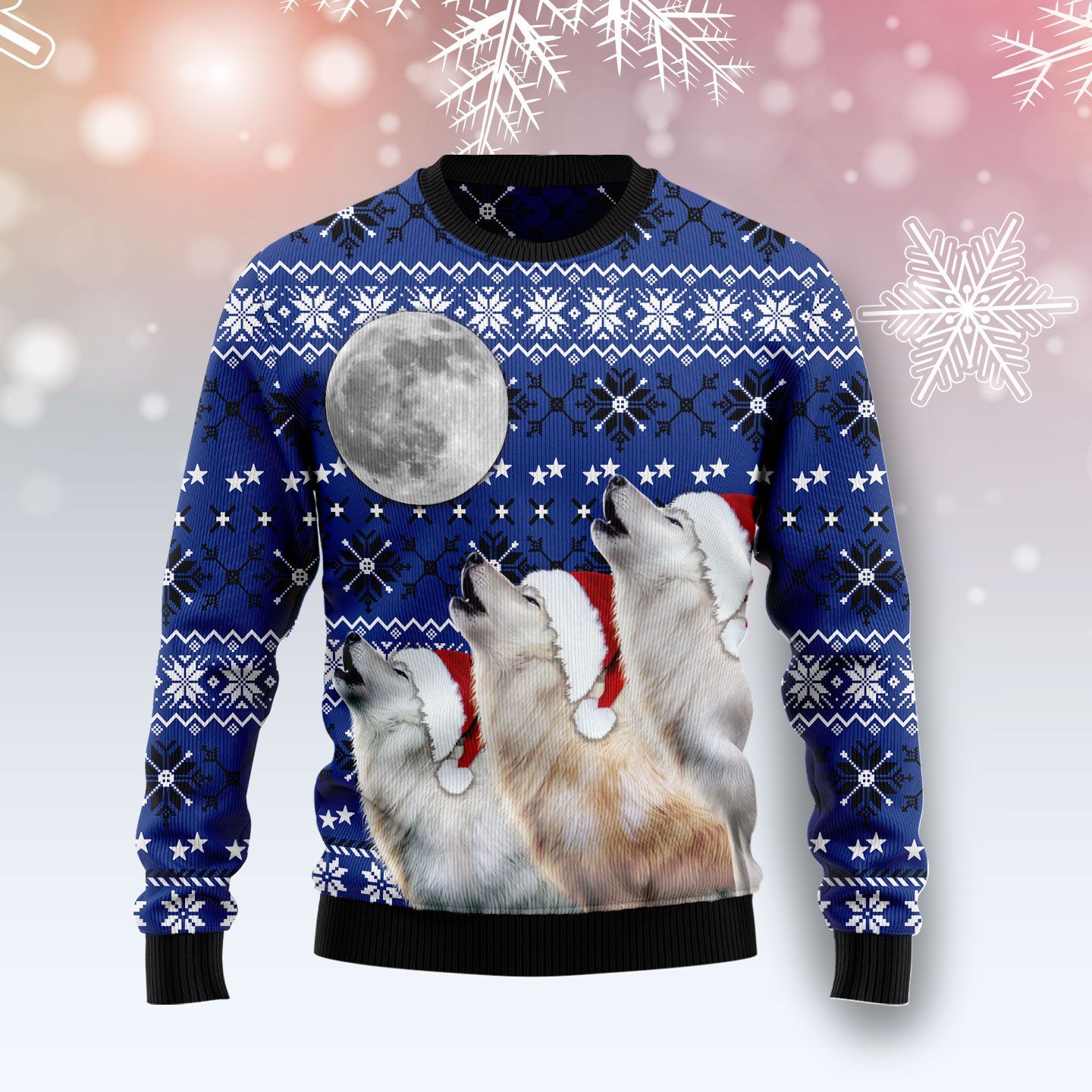 Wolf Howling Moon  Ugly Christmas Sweater – Best Christmas Gifts 2023