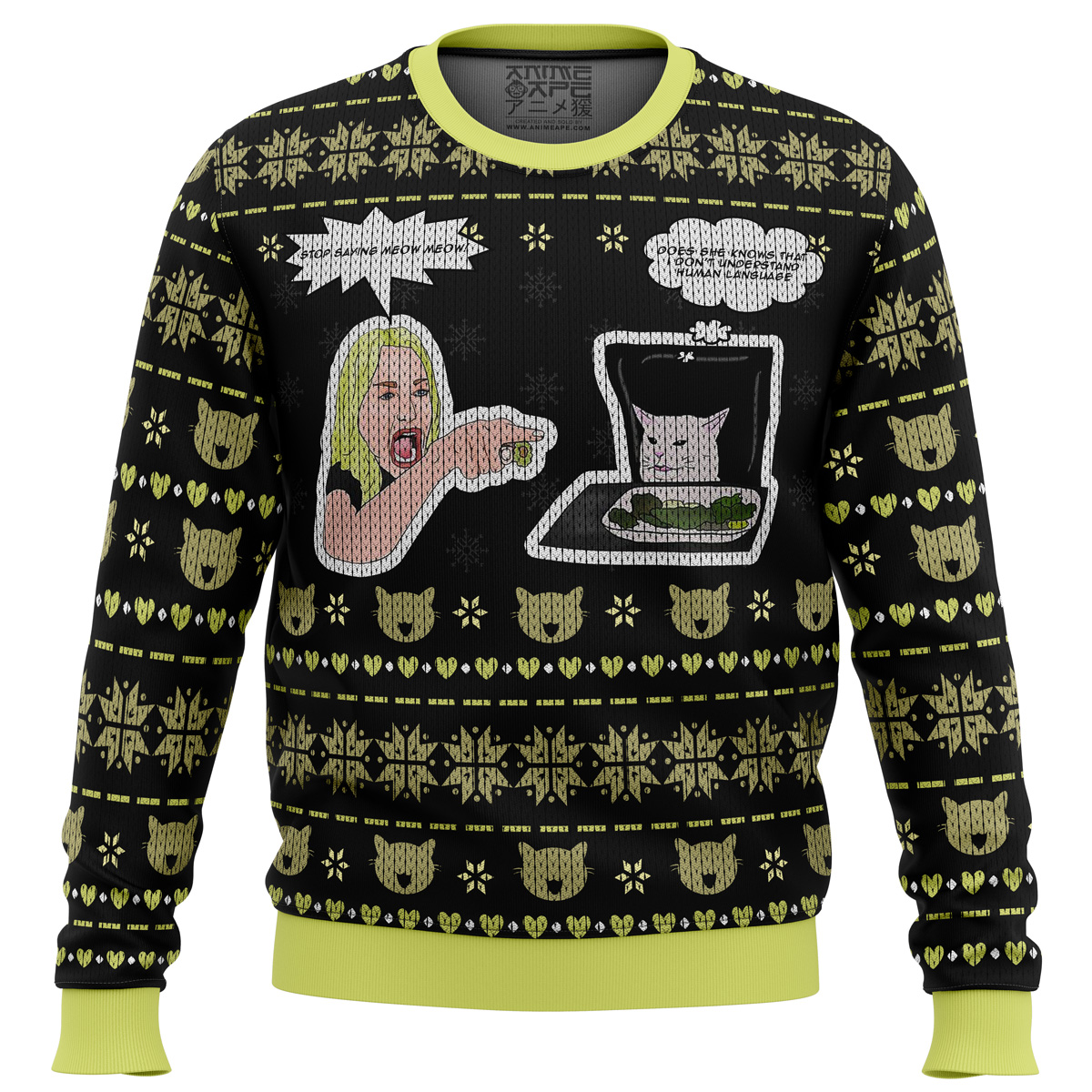 Woman Yelling At Cat Meme Ugly Christmas Sweater- Best Christmas Gifts 2023