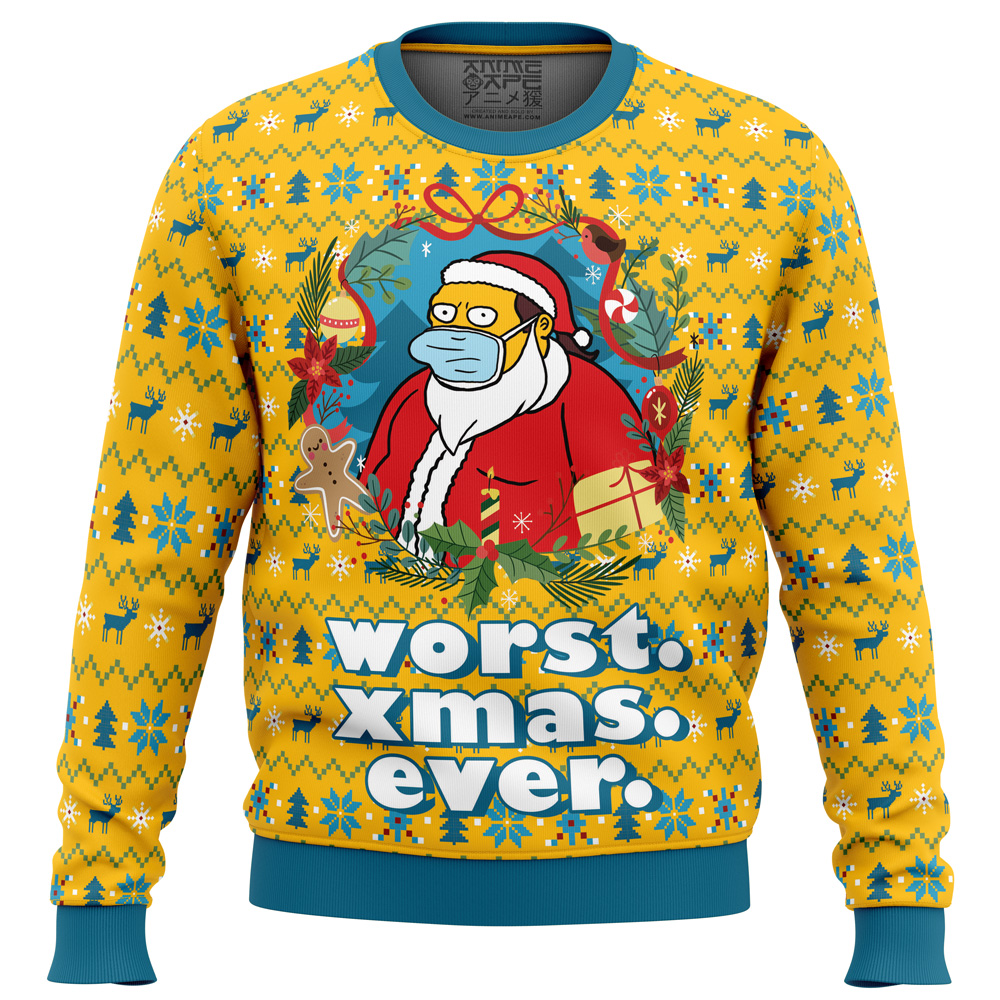 Worst Christmas Ever Simpsons Ugly Christmas Sweater- Best Christmas Gifts 2023