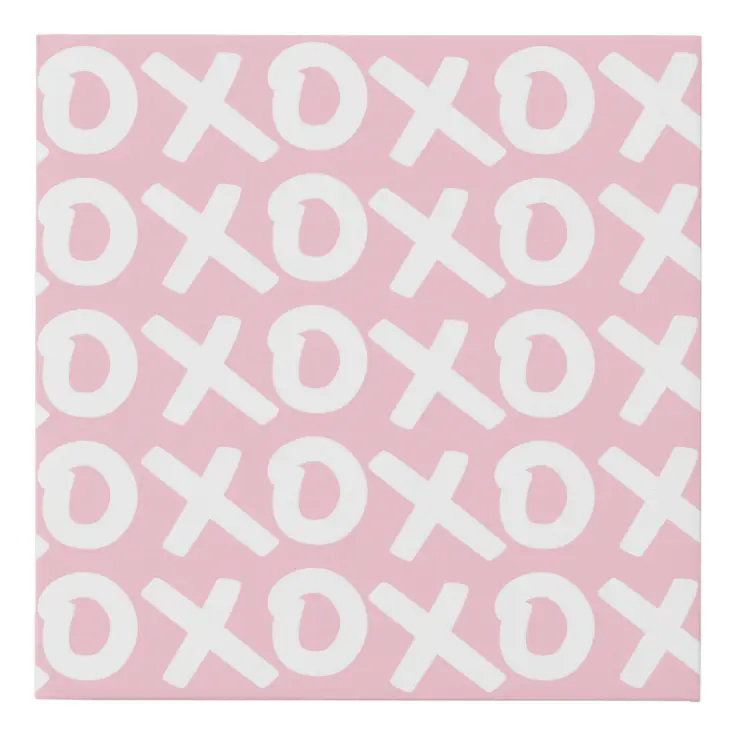 XOXO Pink Hugs And Kisses XOXO Pattern Faux Canvas Print