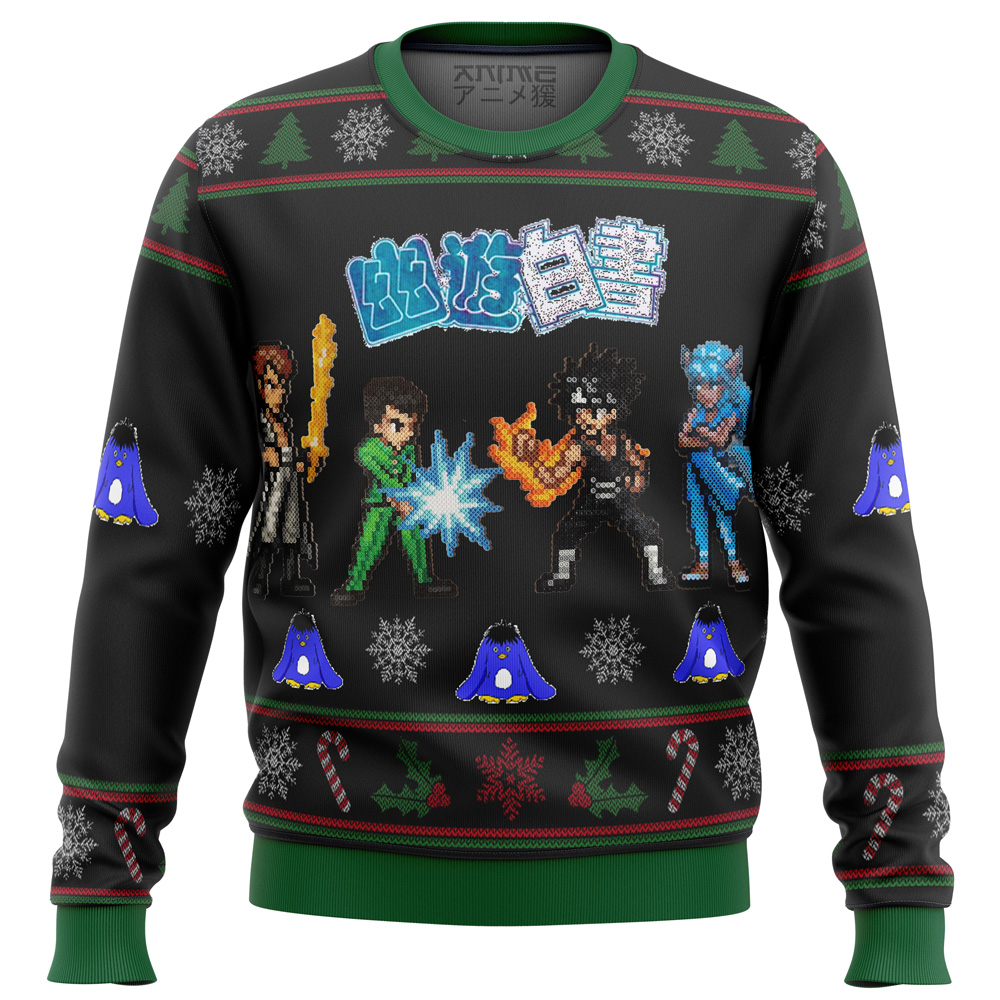 YU YU HAKUSHO Ghost Fighter Characters Ugly Christmas Sweater- Best Christmas Gifts 2023