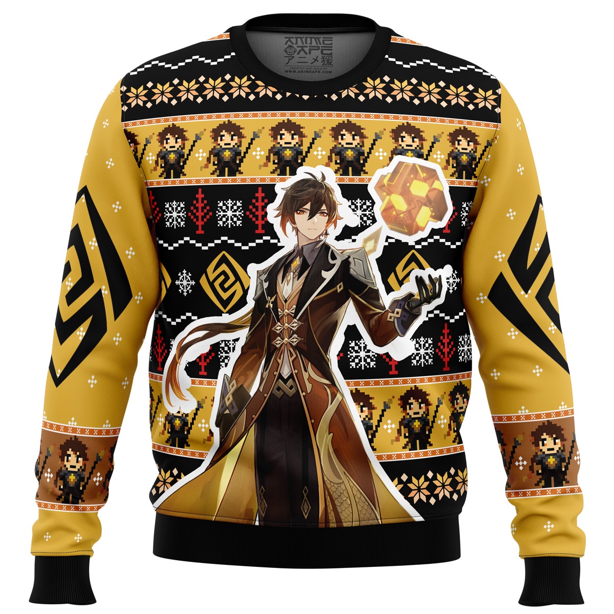 Zhongli Genshin Impact Ugly Christmas Sweater- Best Christmas Gifts 2023